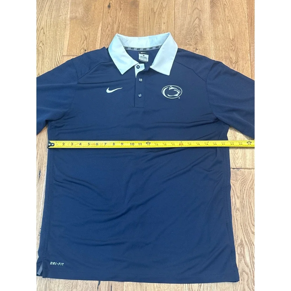 Nike Penn State Nittany Lions Dri-FIT Polo Shirt Mens Large Navy Blue White L